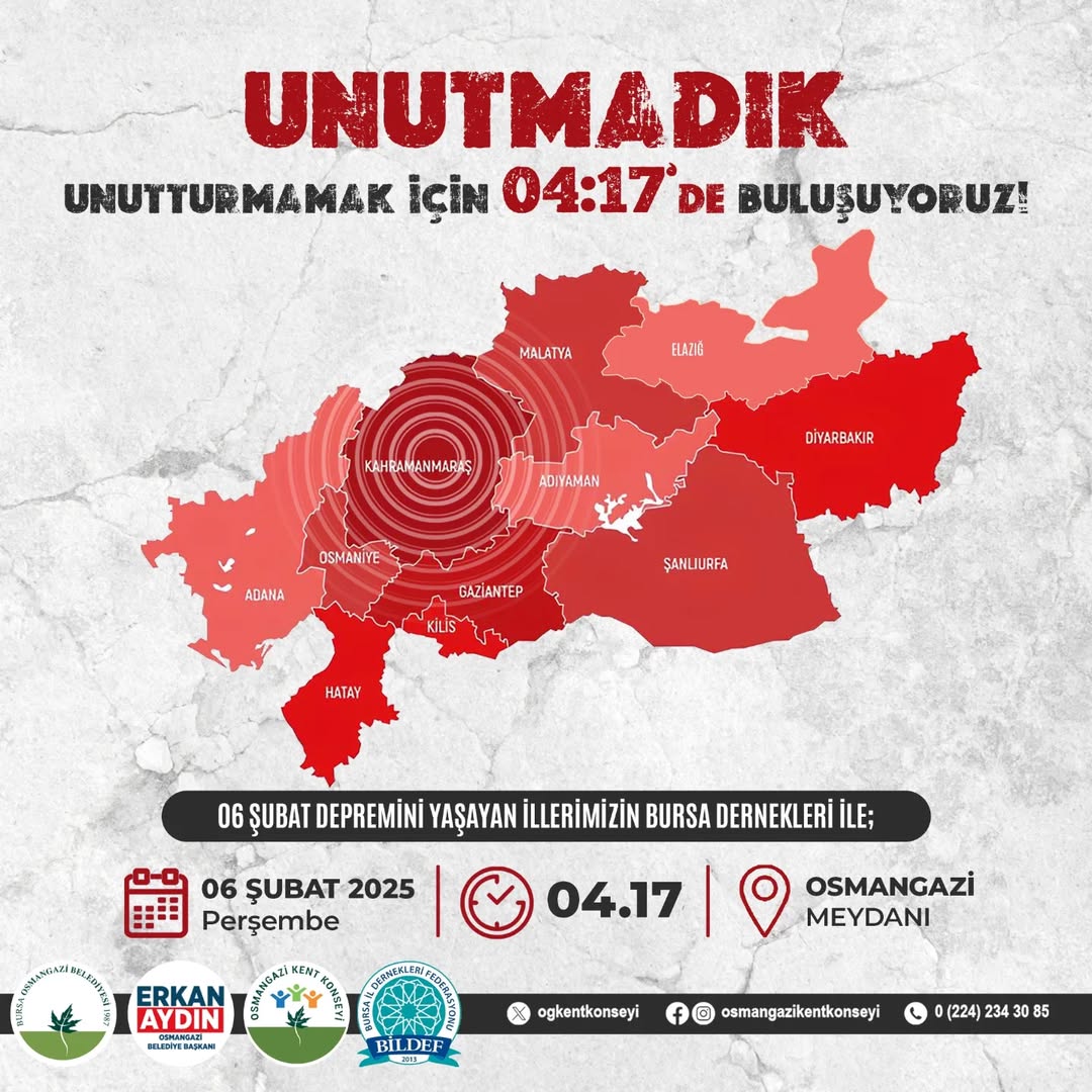 Osmangazi Kent Konseyi, 6 Şubat Depreminde Hayatını Kaybedenleri Anıyor